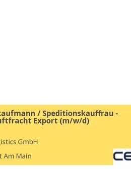 Speditionskaufmann / Speditionskauffrau - Gateway Luftfracht Export (m/w/d) - Frankfurt (Main)