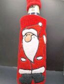 Weihnachtsmann Flaschenmantel Umhang Verkleidung passend für 0,5l Flaschen 16cm in 45259