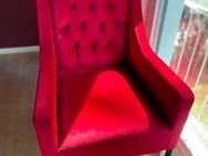 Roter Armlehnsessel - Sessel aus Abraham Interieur - “Smith” - Bordeaux - Velour - Schönwalde-Glien