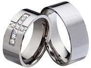 Titanringe als Partnerringe T015 mit Zirkonias - Aholming
