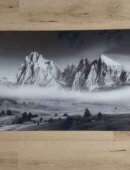Glasbild Berge schwarz\weiß 125x50 cm - Waltrop