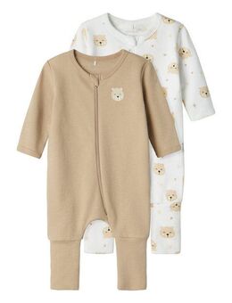 Name It Schlafoverall NBNNIGHTSUIT für Jungen mit süßem Print im 2er-Pack (Packung, 2-tlg) bedruckt, casual, regular fit, Baumwolle, Rundhals
