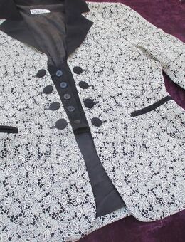 NEU * Extravagant * edel * ausgefallen * Original Granny VINTAGE * Lace Spitzen * Anzug * Kostüm * BLAZER ''Clasen'' Gr. 40-42/ M * schwarz * cremè- beige * - Riedlingen