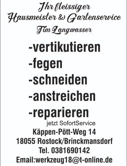 Hausmeister & Gartenservice - Rostock Brinckmansdorf