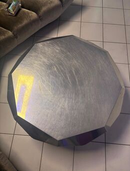 Achteckiger Couchtisch Diamantenform Silber - Perl