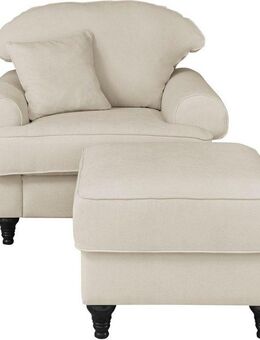 Home affaire Sessel WESTMINSTER (Set, 2-St., 1Sessel, 1 Hocker), mit Federkern-Polsterung