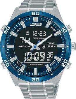 LORUS Chronograph RW647AX9, Armbanduhr, Quarzuhr, Herrenuhr, analog, digital, Stoppfunktion, Datum