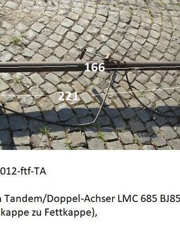 ftf Tandem-Doppelachser-Wohnwagenachse (1800 kg) gebraucht ca 221cm (vorher LMC 685F) - Schotten Zentrum