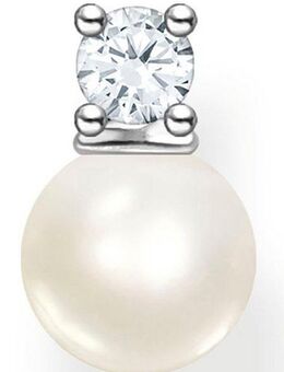 THOMAS SABO Single-Ohrstecker Perle mit weißem Stein, H2214-167-14, mit Zirkonia (synth) - mit Süßwasserzuchtperle