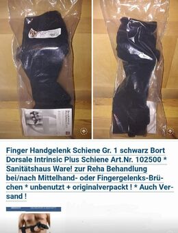NEU/OVP! D.I.P.S. Finger/Handgelenks/Unterarm Schiene Gr. 1 Art. 102500 - Schladen-Werla