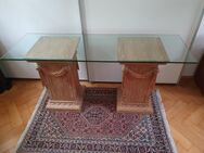Exklusiver, schöner Säulen Tisch mit Glasplatte Schreibtisch TOP! - München