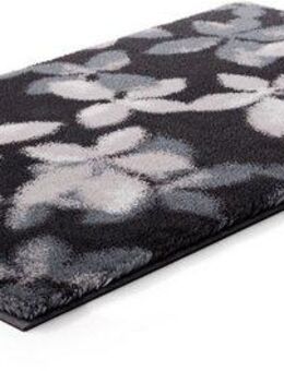 Grund Badematte Umbria, Höhe 20 mm, rutschhemmend beschichtet, fußbodenheizungsgeeignet, Polyacryl, rechteckig, Modernes Blättermuster in Black oder Taupe, 5 Jahre Garantie