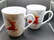 2 Stück Tassen 11cm hoch 8,5cm breit Tasse Becher Kaffeetasse als Set zusammen - Essen