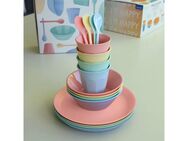 KOZIOL Geschirr-Set NORA SET MACARONS (16-tlg), 4 Personen, Kunststoff, 100% recycelbar, 100% made in Germany, 100% melaminfrei
