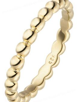 JOBO Fingerring Kugel, 925 Silber vergoldet