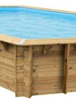 Ubbink Ovalpool Sunwater (Komplett-Set, 11-tlg), 300 x 490 x 120 cm, Holzpool komplett mit Filteranlage