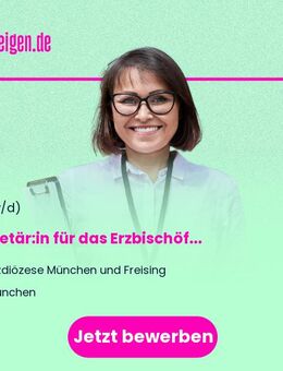 Sekretär:in für das Erzbischöfliche Jugendamt, Ministrantenverband - München