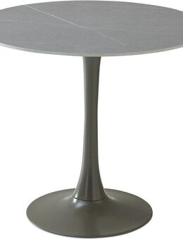 Stolkom Sp.z.o.o. Esstisch Josh Esszimmertisch rund Keramik, marmoriert, BxH 90x75 cm, Keramikoberfläche marmoriert, Wahlweise in weiß, grau oder schwarz