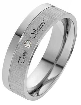 Damenring Edelstahl DE132 mit Stein - Aholming