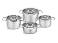 Fissler Topf-Set Fissler Pure Collection, Edelstahl 18/10 (Set, 4-tlg., Kochtopf 16/20/24 + Bratentopf 20cm), Made in Germany