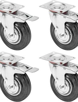 HMF Schwerlastrollen mit Bremse aus Vollgummi 75mm #6790-75 - Birkenfeld (Baden-Württemberg)