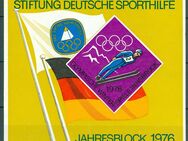 Bund, Vignettenblock der Stiftung Deutsche Sporthilfe zu den Olympischen Winterspielen in Innsbruck 1976 - Porta Westfalica Zentrum