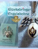 ♥ Glücksbringer,Anhänger echte Engelsbohne Schmuck,Weihnachtsgeschenk, Bohnenschmuck, Bohne, Engel, Flügel, Engelsflügel,Garten,Tulpenstolz in 22457
