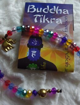Buddha Tikra Armband Armkette "Elefant" mit 33 Glasperlen bunt - Brüel