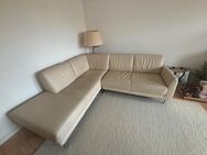 Couch - beige, echtes Leder - Dresden