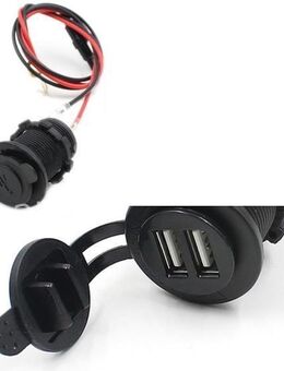 USB 2-fach Ladegerät Dual USB charger Smartphone Motorrad Bike - Eschershausen