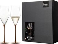 Eisch Germany Champagnerglas KAYA, Made in Germany, 260 ml, Kristallglas, in Handarbeit mit fein schimmernden Kupfer-Glasur veredelt, 2-teilig