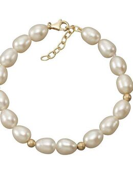 Vivance Armband 585 Gold Perlen weiß 7-7,5mm Goldkugeln