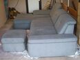 Couch Wohnlandschaft Sofa Argo Nemo Möbel Ehrmann grau mit Hocker und 4Nierenkissen in 67454