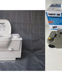 Thetford C2 weiss gebraucht HANDPUMPE (ohne Strom) mit neuem Fresh-up-Set (Toilettenbrille mit Deckel, Kassette & Einbauanleitung) - Schotten Zentrum