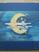 Seidenmalereibild "GUTE NACHT"; Glasrahmen (40x30 cm) in 28357