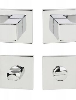 Innentürgriff mit WC Schließer Drückergarnitur Türgriff Türbeschlag Türklinke Set Glänzendes Chrom - Wuppertal