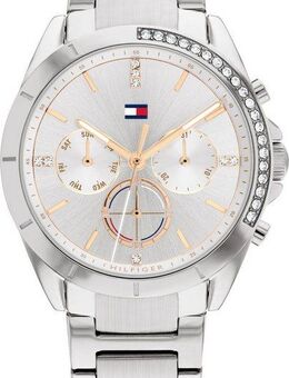 Tommy Hilfiger Multifunktionsuhr KENNEDY 1782384, Quarzuhr, Armbanduhr, Damen, Datum, Glaskristalle, Edelstahlarmband
