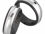 Elegante Carbon-Titan-Ringe AB3850-AB3851 mit Diamant - Aholming