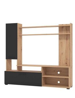 INOSIGN Wohnwand Braga Wohnwand, Mediawand, Anbauwand, für TV bis 60', Breite 169 cm, (Komplett-Set, 3-St), Set besteht aus Standregal, TV-Board und Wandregal, in Artisan Eiche