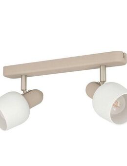 EGLO Deckenspot CORATO, ohne Leuchtmittel, Deckenlampe, Metall in Sandfarben, Nickel-Matt, Glas in Weiß, E14