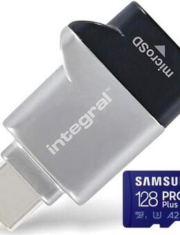 OTG USB 3.0 Typ C, Speicherkartenleser integral, MicroSd Laufwerk, Samsung PROPlus MicroSDXC 128GB mit einer Datenübertragung von bis zu 160MB/s, inklusive SD-Adapter - Fürth