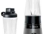 BOSCH Standmixer VitaPower Serie 2 MMB2111S, Mini-Mixer, 0,6l ToGo, 40.000 U/Min, grau, 450 W, ToGo Flasche aus Tritan, Trinkdeckel, 4 Klingen, Made in Europe