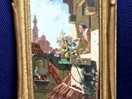 Gemaltes Bild Motiv Spitzweg Art Mann mit Gießkanne - Creuzburg Zentrum