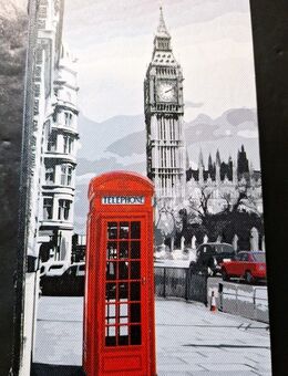 Buchkästchen London aus Holz,Papier und Stoff Truhe in Buchform 22x13x6cm - Essen