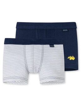 Schiesser Boxershorts Original Classics (2er-Pack) mit Bagger-Motiv am Bein und maritim geringelt