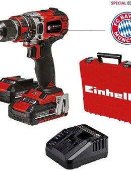 Einhell Akku-Schlagbohrschrauber TP-CD 18/50 Li-i BL - FC Bayern München, max. 1800 U/min, mit 2 Akkus 18V/2,0 Ah, Ladegerät und Koffer