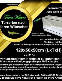 Terrarium 120x50x50cm (LxTxH) Glas Terrarium Terrariumbau - Dortmund Mengede