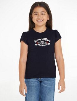 Tommy Hilfiger T-Shirt FLOWER PUFF PRINT REG TEE SS Kinder bis 16 Jahre mit Markenprint