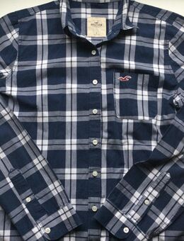 Hollister Original Herren Blau/Weiß Hemd Kariert Langarm Größe L - Fulda