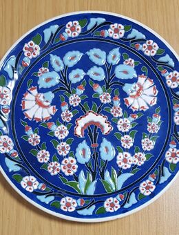 Wunderschöner vintage Wandteller aus Kütahya (Türkei), Blumenmotiv, 30 cm, handgefertigt, handbemalt - Lindenberg (Allgäu)